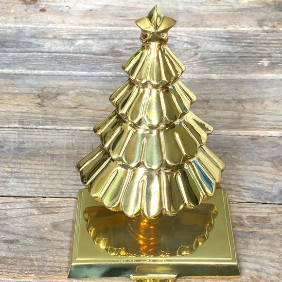 Gold-tone Christmas Tree Stocking Holder - Picture 2 of 16